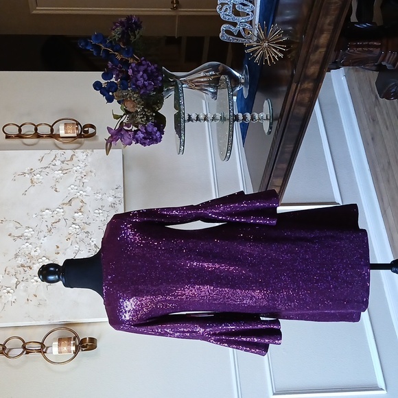 New Vince Camuto Dazzling Purple Shift Cocktail Mini Dress. Size XS - Picture 9 of 17